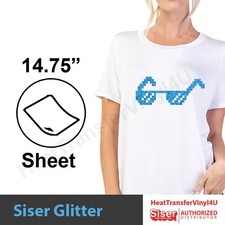 Siser Glitter Iron On HTV For Garments T-Shirts 15 Inches x 12 Inches