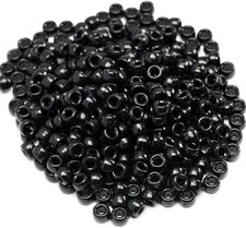 1000 Pcs Acrylic Black Pony Beads 6x9mm Large Hole Pen Hair Kandi Beads Bulk fo