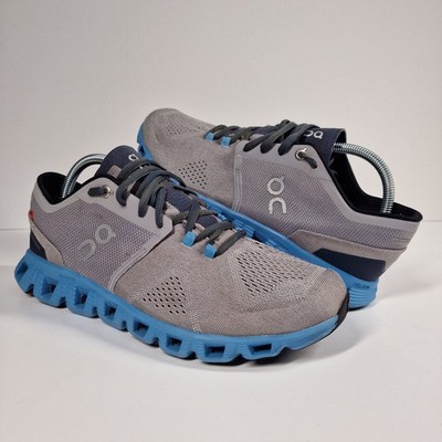 On Running Cloud X 3 AD Herren UK 8 grau blau Cloudtec leicht Laufen Gym