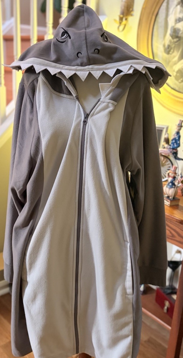 Torrid JAWS Shark Fleece Hoodie Dress Costume Size 3 22/24 3X Gray Hood