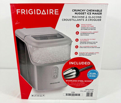 Frigidaire Crunchy Chewable Countertop Nugget Ice Maker, 33 lbs cap w/ SS Scoop