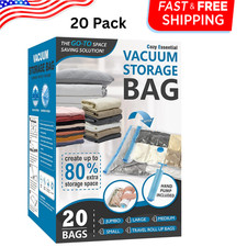 20 Pack Vacuum Storage Bags Space Saver Bags 4 Jumbo/4 Large/4 Medium/4 Small...