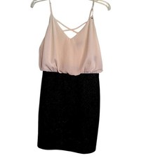 NWT Guess Scuffy Python Two Fer Dress Size Small Ivory Black Textured Skirt $89