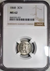 1868-P Three Cent Nickel — photo from another recent sale