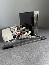 Nintendo Wii Console Model RVL-001 USA Sensor Bar Cables Tested-No Remote BLK