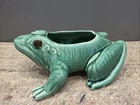 Vintage Brush McCoy green glazed ceramic frog planter