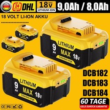 Für DeWalt Akku 18V 9,0/8,0 Ah XR Li-Ion Batterie DCB182 DCB183 DCB184 -XJ NEU