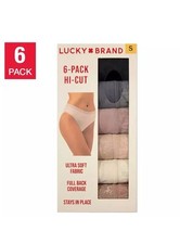 6-Pack Lucky Brand Hi-Cut Ultra Soft Ladies Underwear Sz-S M