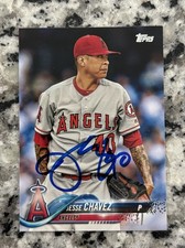 Jesse Chavez Signed Autographed 2018 Topps Series 2 #390 Angels IN PERSON AUTO!