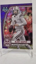 🏈2024 Blake Shapen 1st Bowman 🏈 Chrome U PURPLE SHIMMER! ☄️FREE SHIPPING! ☄️☄️