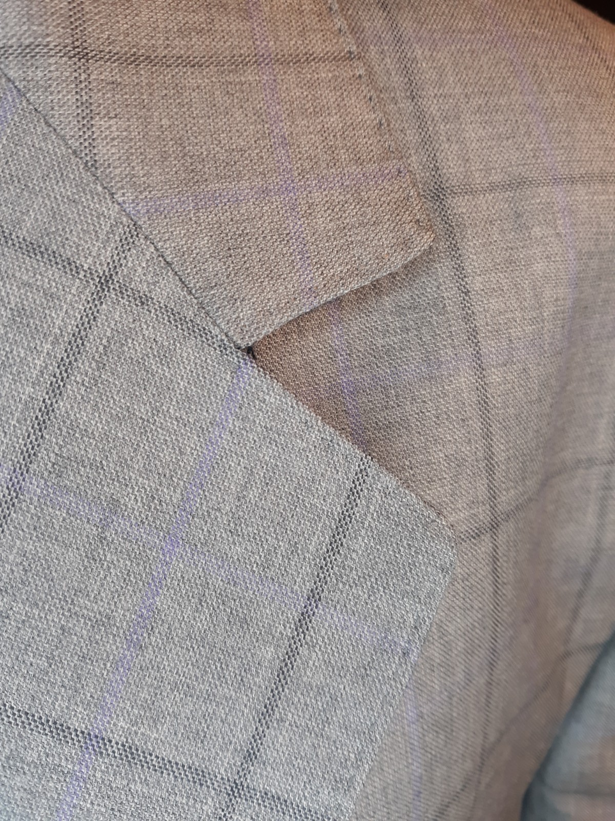 Bespoke Custom Tailored Light Gray Windowpane  Wo… - image 7