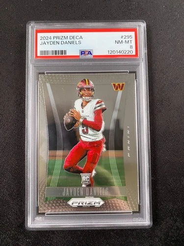 Jayden Daniels 2024 Panini Prizm DECA Football #295 RC PSA 8