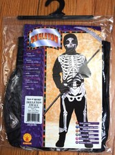 Rubie's Kids Skeleton Costume Blk Size Sm 4-6 Unisex NOS/New Open Stock 2017