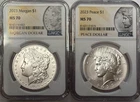 2023 Morgan & Peace Silver Dollar NGC MS70 - 2 Coins