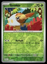 Grubbin 009/142 Common Stellar Crown Pokemon Reverse Holo Near Mint