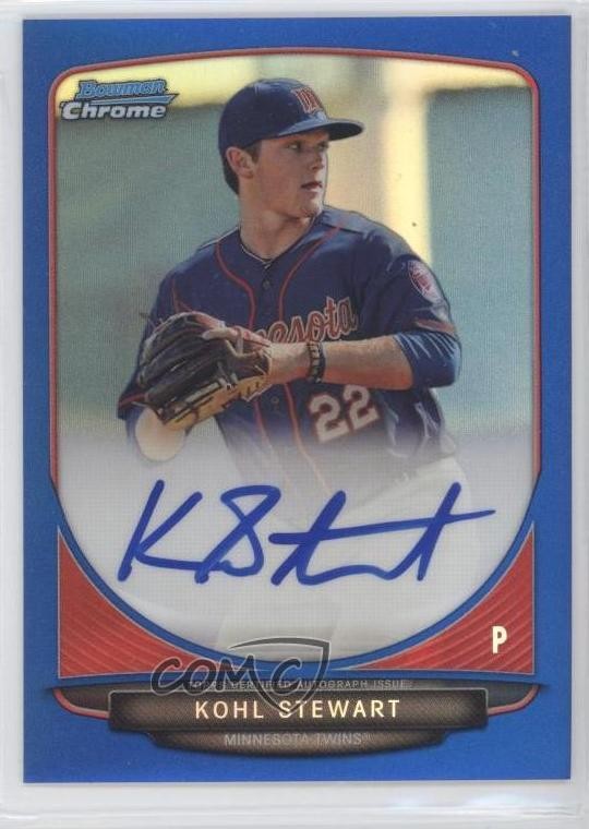 2013 Bowman Draft Chrome Prospect Blue Refractor 93/99 Kohl Stewart Auto 2x4