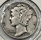 ☆SILVER☆  ☆SILVER☆  ☆SILVER☆ 1943 Mercury Dime - 83 Years Old ■BUY SILVER!!