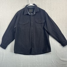 Grizzly Mountain Sz XL Button Up Flannel Black Shirt Men  s