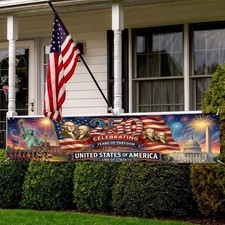 USA 250th Anniversary Banner America Patriotic Celebration Decor