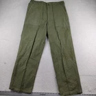 Vintage 60s Military Trousers Cotton Sateen Men's 32x29 Vietnam