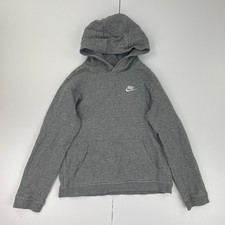 NIKE Felpa con Cappuccio XL 13-15 Anni Grigio Ragazzo Misto Cotone Casual Spo...