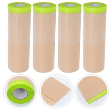 4pcs Kraft Paper Masking Film 30 cm X 12 m Protective Wrap For Painting