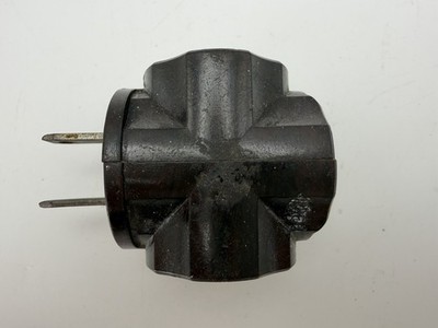 Vintage Leviton 2 Prong Electric 3 Way Adapter Brown 15A -125v