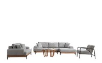 Hellgraue Wohnzimmer Sofagarnitur Designer Ecksofa 3-Sitzer Sessel 3Tlg