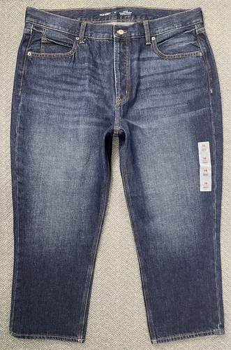 OLD NAVY Women's 16 SLOUCHY STRAIGHT CROP Button Fly Jeans "39x25" New w/o Tags - Picture 3 of 17