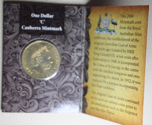 * 2008 ORIGINAL COAT OF ARMS DOLLAR "C" UNCIRCULATED IN RAM FOLDER #VDH57 - Picture 5 of 15