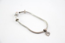 Clogau Sterling Silver Charm Bracelet Rose Gold Accent Charms Heart Clasp (16g)