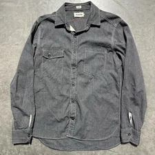 Taylor Stitch Men's Button Front Utility Shirt Gray White Salt & Pepper Sz 40 M