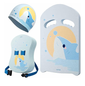 Kids Swim Belt Set,3-Layer Adjustable kick boar & Swim Cap Trainer for Children