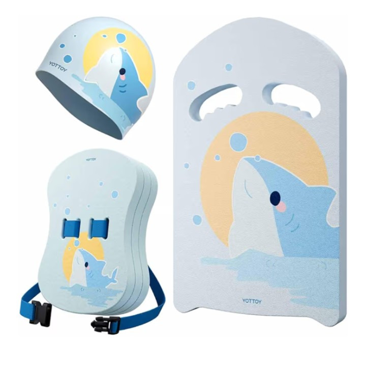 Kids Swim Belt Set,3-Layer Adjustable kick boar & Swim Cap Trainer for Children