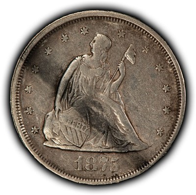 1875-S 20c Twenty Cent Piece - Original XF - SKU-Y6653