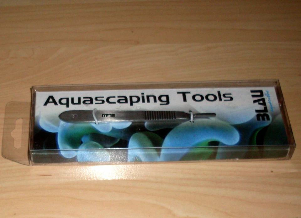 BLAU aquaristic Edelstahl Skalpell mit wechselbarer Klinge ( Aquarium ) Neu OVP
