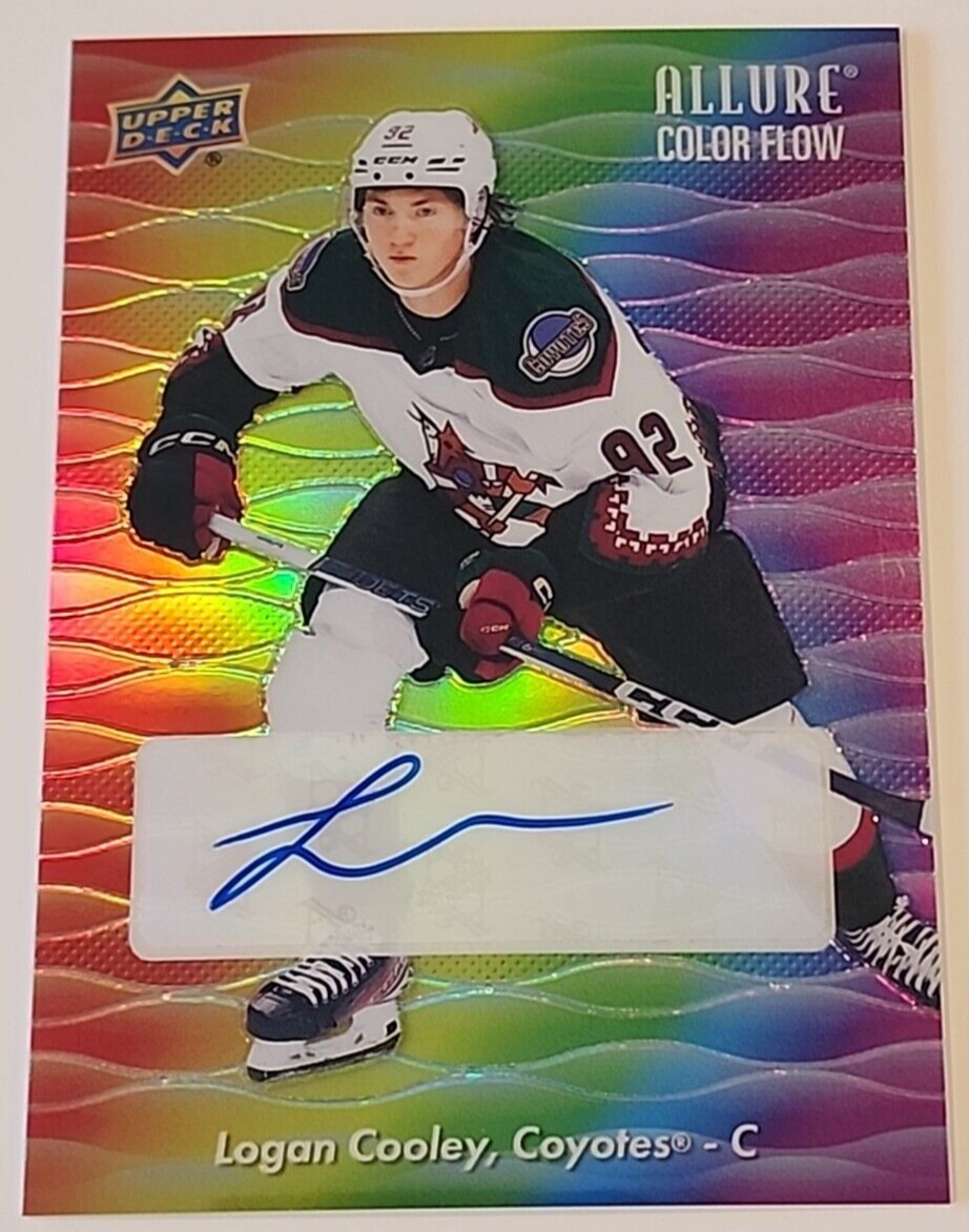 2023-24 Allure #CFA-LC Logan Cooley RC Color Flow Full Rainbow Autograph - RAW-image