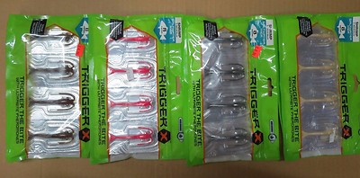 TRIGGER X 3'' SHRIMP SALTWATER MER ENHANCED SOFT PLASTICS 4 PACKS of 8 eachQty 32