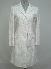 Philosophy Di Alberta Ferretti Eyelet Trench Coat Duster Italy Size 8 Rare