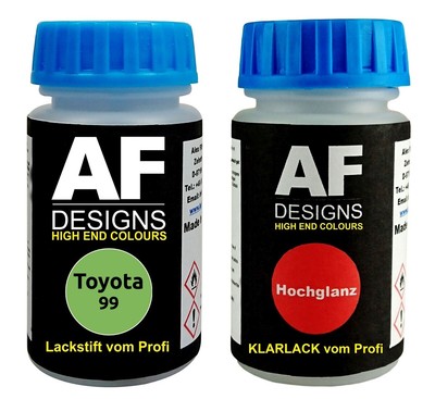 Lackstift für Toyota 99 Gum Green + Klarlack je 50ml Autolack Basislack SET