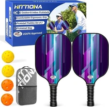 Pickleball Paddles - Fiberglass Pickleball Paddles Set of 2, USAPA Approved P...