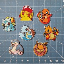 POKEMON 7 PATCH SET SNORLAX PIKACHU SQUIRTLE BULBASAUR CHARMANDER ETC