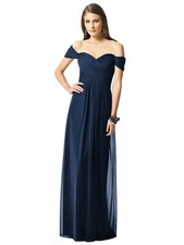 Dessy 2844...Full Length, Off the shoulders Dress...Midnight....Size 0..NWT