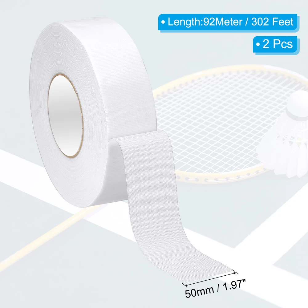 Pickleball Ball Court Marking Tape 302ft, 2Pcs Marking Edge Guard Tape, White