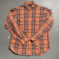 Vintage 1990s Polo Ralph Lauren Cotton Western Plaid Flannel Shirt Men  s Large