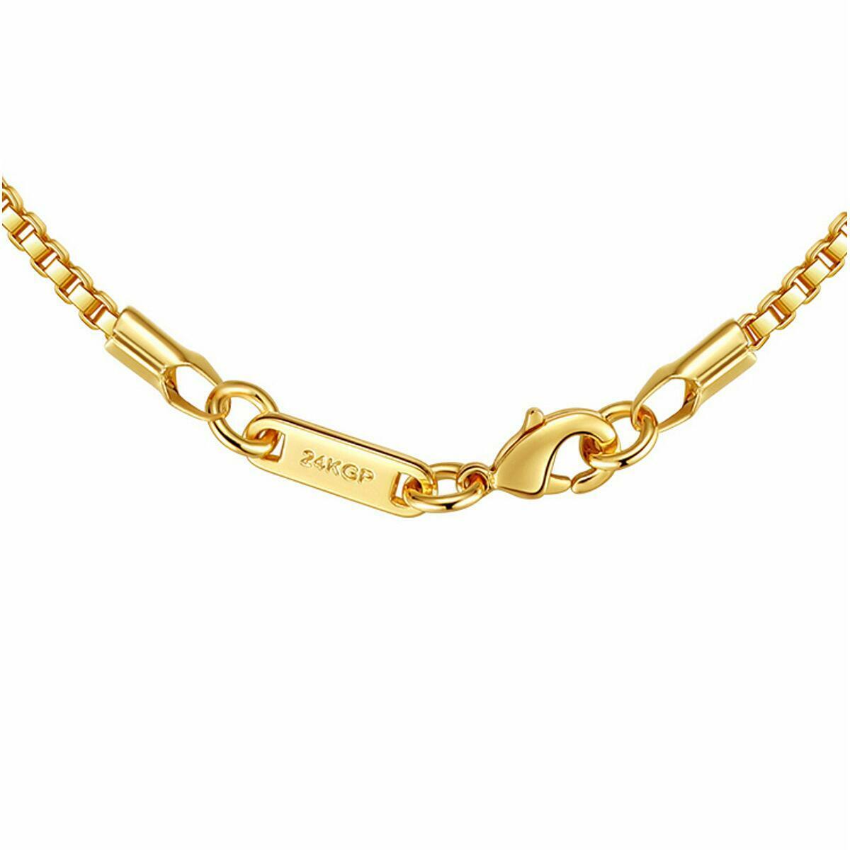 Venezianerkette Halskette 24 Karat Gold vergoldet gelbgold Damen Herren K6076DL