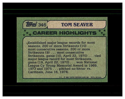 TOM SEAVER YOU PICK SEE SCANS OF EVERY CARD ALL TOM SEAVER CARDS ODD BALL METS - Bild 145 von 183