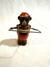 Vintage Key Wind Tin Litho Jumping Rope Bear e-Early Japan
