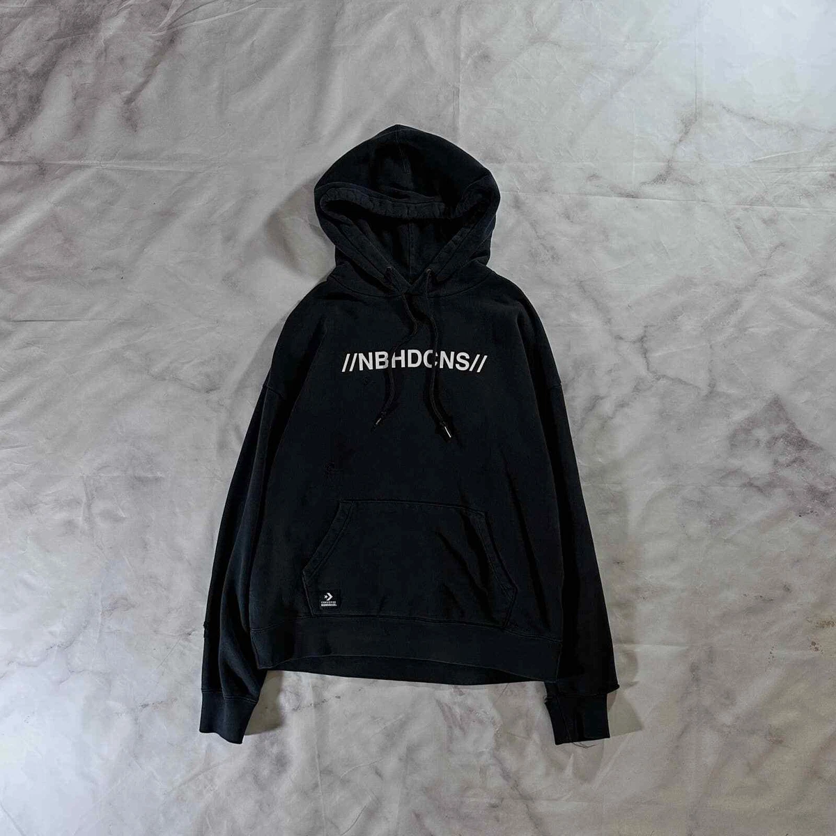 Size M Neighborhood x Converse Distressed Dark Navy Hoodie