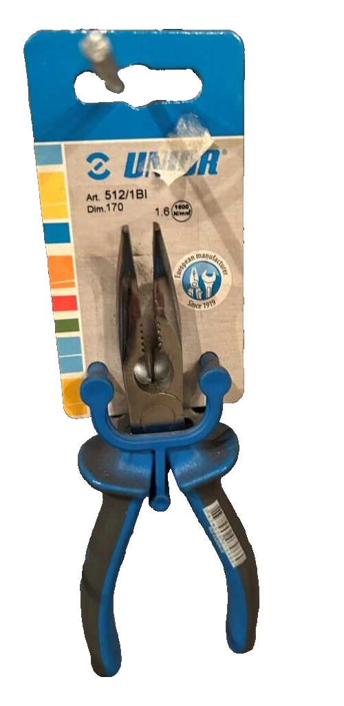 1083 Unior 512/1Bi Long Nose Pliers With Side Cutter And Pipe Grip 607966